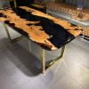 Black Epoxy Resin Olive Dining Table