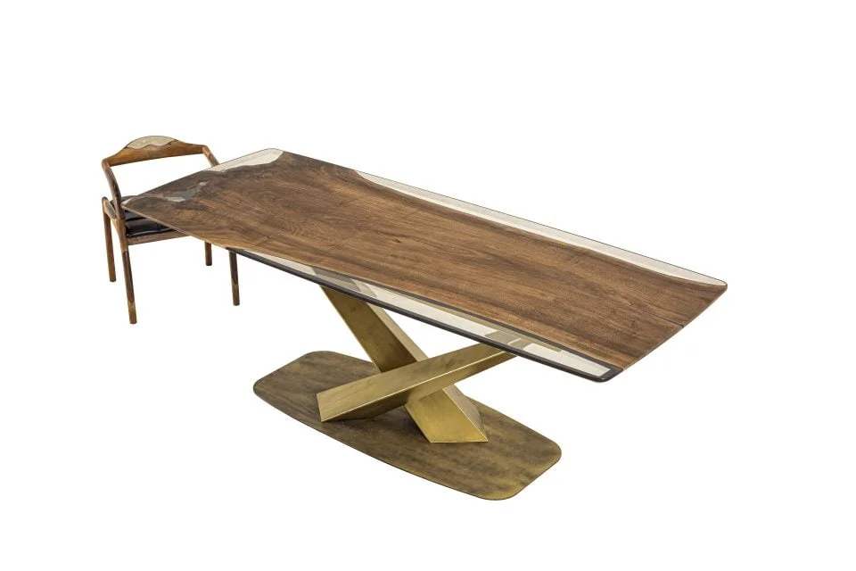 epoxy resin clear dining table