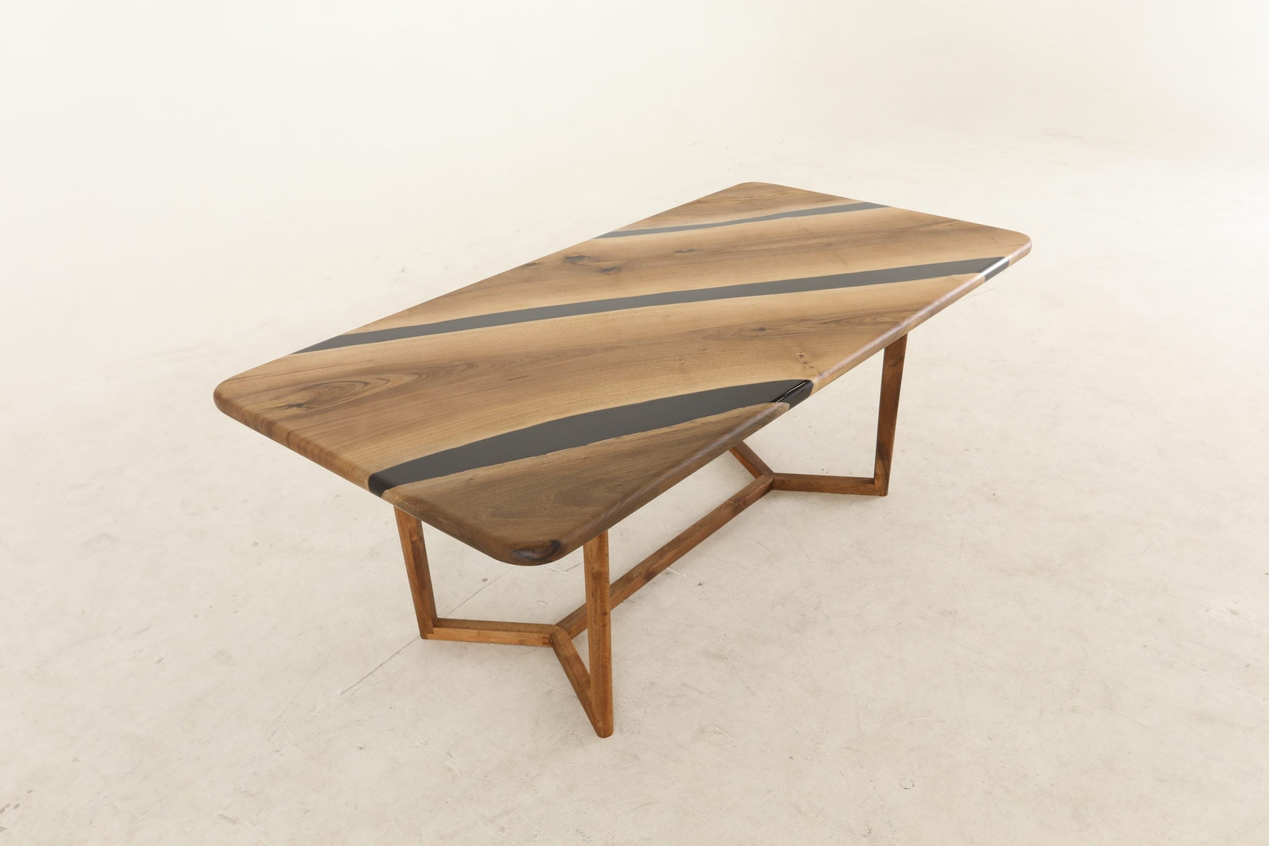 walnut black epoxy dining table