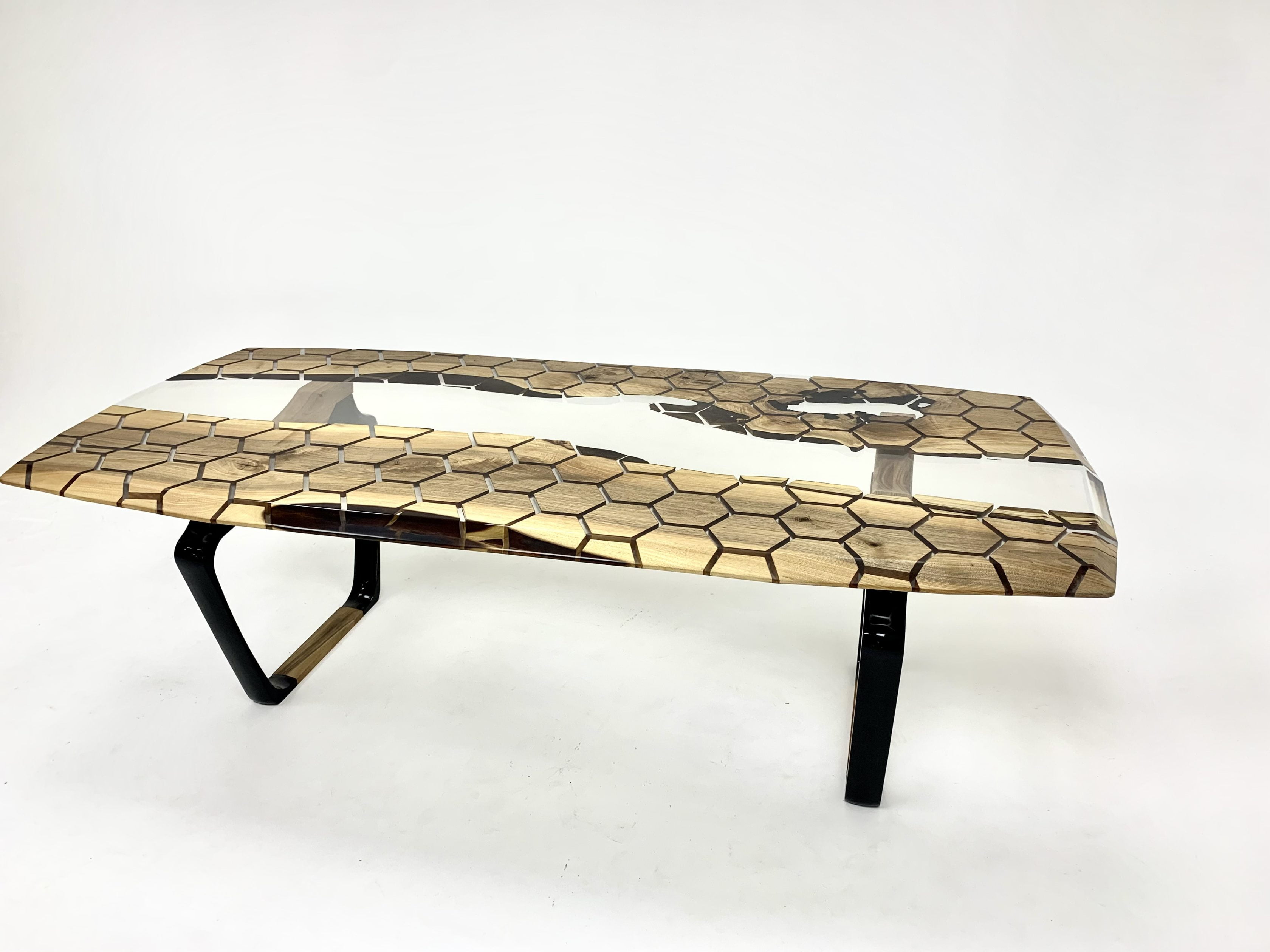 Modern Epoxy Wood Table with Minimalist Lines