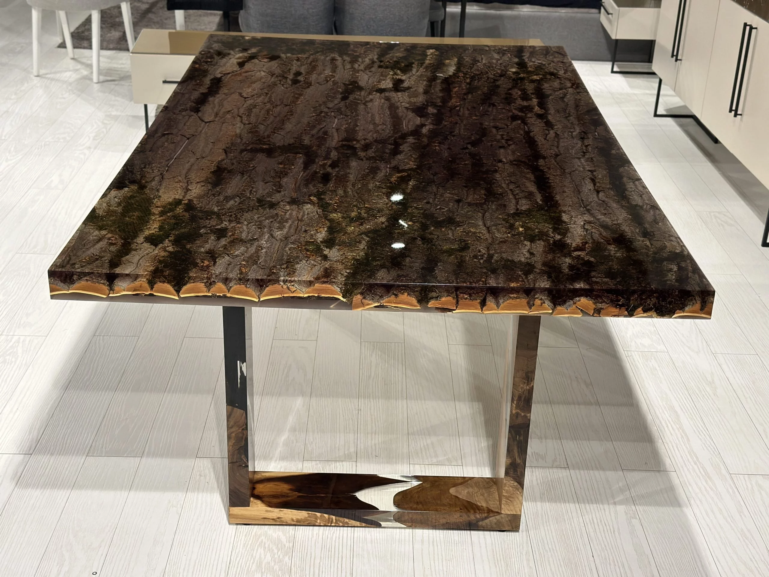 tree bark epoxy table