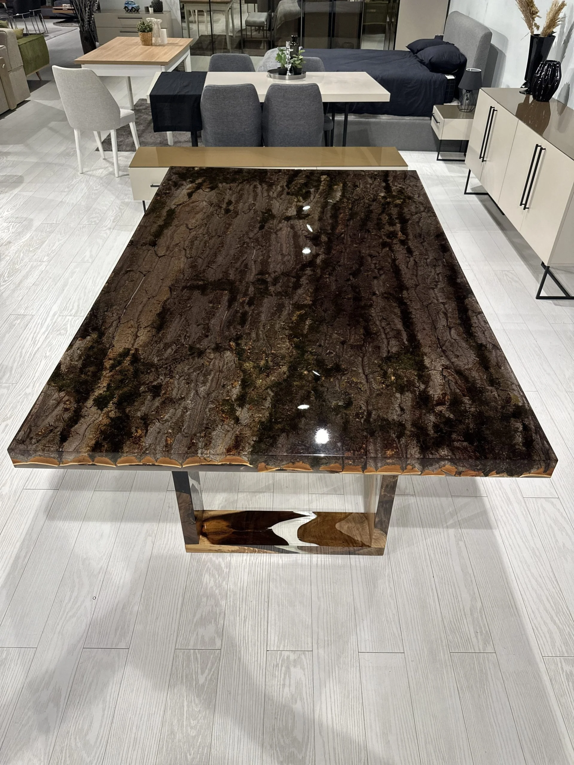 tree bark epoxy table