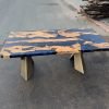 blue olive epoxy resin table